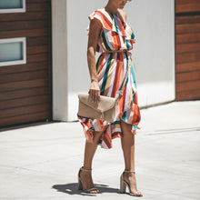 Load image into Gallery viewer, Fashion One Shoulder Striped Printed Dress
