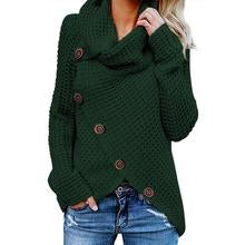 Fashion Button Turtleneck Sweater