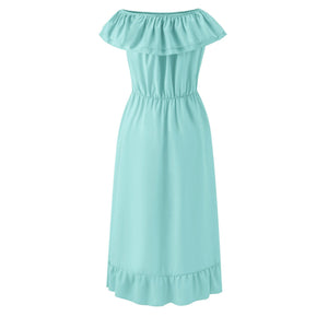 Elegant Off Shoulder Ruffle Maxi Dress