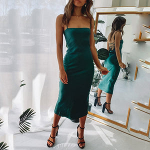 Sexy Solid Color Backless Party Dress