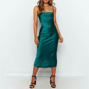 Sexy Solid Color Backless Party Dress