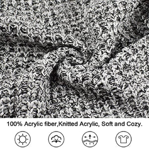 heekpek Womens Pullover Sweater Casual Knit Cowl Neck Button Sweatshirt Asymmetric Hem Long Sleeve Turtleneck Sweater Tops