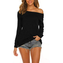 Load image into Gallery viewer, Solid Color Collar Off Shoulder Long Sleeves
