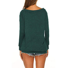 Load image into Gallery viewer, Solid Color Collar Off Shoulder Long Sleeves

