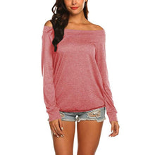 Load image into Gallery viewer, Solid Color Collar Off Shoulder Long Sleeves
