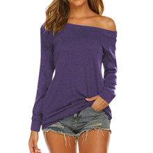 Load image into Gallery viewer, Solid Color Collar Off Shoulder Long Sleeves
