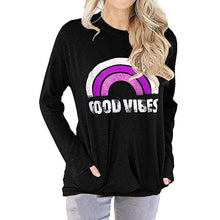Load image into Gallery viewer, Printed Pocket Round Neck Long Sleeves
