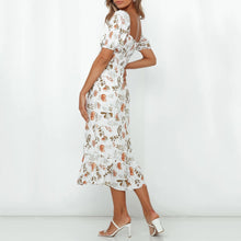 Load image into Gallery viewer, Short Sleeve Floral Printed Slim Dress

