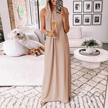 Load image into Gallery viewer, Elegant Halter Solid Color Maxi Dress
