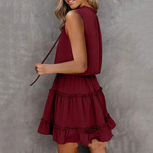 Load image into Gallery viewer, Casual V-Neck Sleeveless Folds Design Mini Dress
