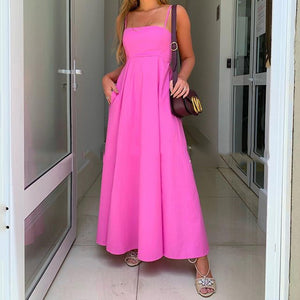 Loose Strap Holiday Pocket Maxi Dress