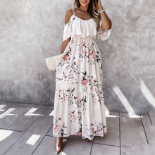 Load image into Gallery viewer, Open Back Floarl Printed Sling Maxi Dress
