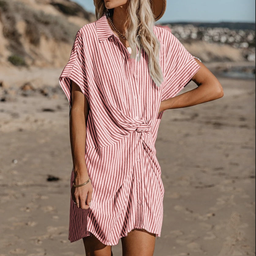 Polo Slim Tie Striped Dress