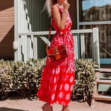 Load image into Gallery viewer, Printed Sleeveless Round Neck Maxi Dress
