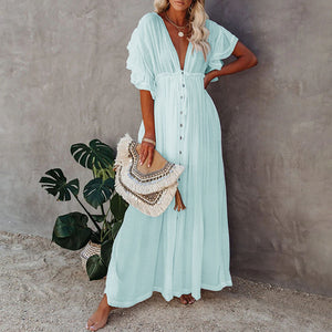 Elegant V-Neck Maxi Dress
