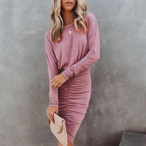 Elegant Long Sleeve Soft Bodycon Dress