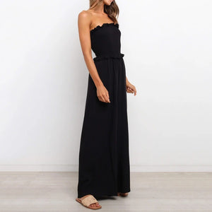 Fashion Wide Leg Casual Wrap Chest Jumpsuit