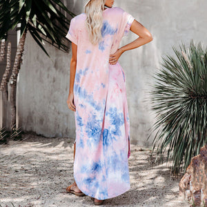 Tie Dye Soft Casual Maxi Dress