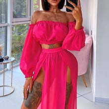 Load image into Gallery viewer, Vacation Solid Color Beach Two Piece Dress
