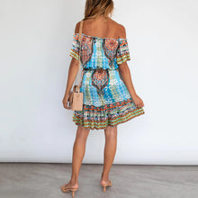 Load image into Gallery viewer, Bohemian Style Printed Off Shoulder Dress
