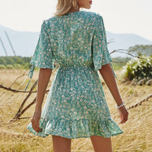 Load image into Gallery viewer, Spring Summer Floral Printed V-Neck Dress
