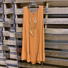Load image into Gallery viewer, U Neck Sleeveless Stitching T-shirt Mini Dress

