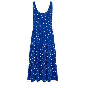 Blue Polka Dot Maxi Dress