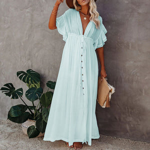 Elegant V-Neck Maxi Dress