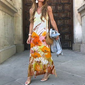 Fashion Sling Floral Print Dress