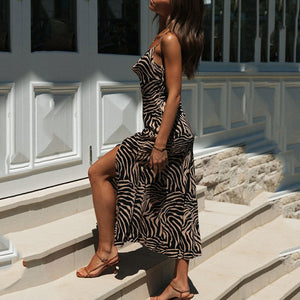 Sexy Suspender Split Dress