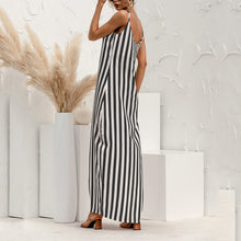 Load image into Gallery viewer, Beach Striped Loose Sling Big Swing Maxi Dress

