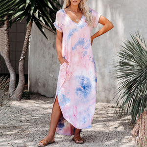 Tie Dye Soft Casual Maxi Dress