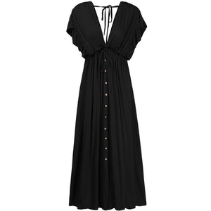 Elegant V-Neck Maxi Dress