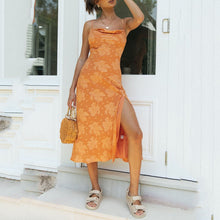 Load image into Gallery viewer, Fashion Floral Printed Slim-Fit Slit Sling Maxi Dress
