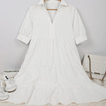 Load image into Gallery viewer, Summer College Style V Neck Dress
