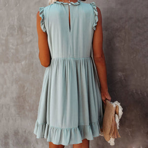 Cute Sleeveless Ruffle Mini Dress