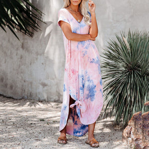 Tie Dye Soft Casual Maxi Dress