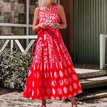 Load image into Gallery viewer, Printed Sleeveless Round Neck Maxi Dress
