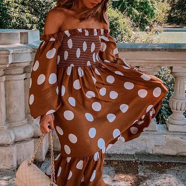 Sexy Cute Polk Dot Printed Maxi Dress