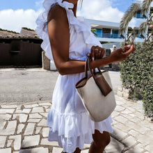 Load image into Gallery viewer, Solid Color Ruffle Stitching Sleeveless Mini Dress
