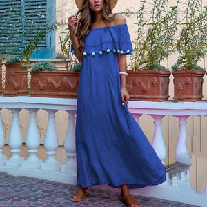 Fashion Elegant Solid Color Stitching Maxi Dress