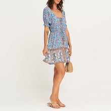 Load image into Gallery viewer, Boho V Neck Short Sleeve Floral Mini Dress
