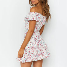 Load image into Gallery viewer, Cute One Shoulder Floarl Printed Mini Dress
