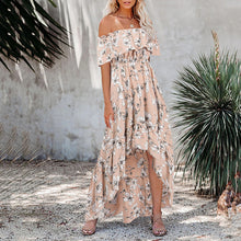 Load image into Gallery viewer, Fashion Off Shoulder Floral Printed Vacation Dress
