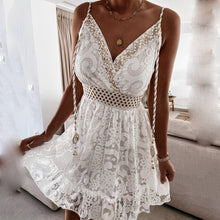 Load image into Gallery viewer, Sexy V-Neck Embroidered Lace Mini Dress
