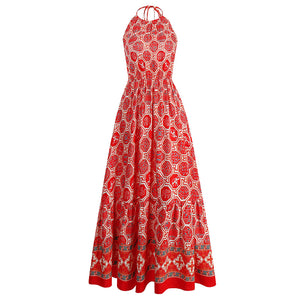 Sleeveless Bohemian Style Floral Printed Maxi Dress