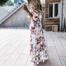 Load image into Gallery viewer, Open Back Floarl Printed Sling Maxi Dress
