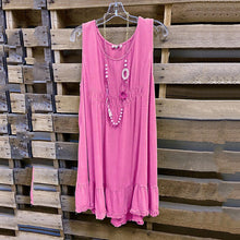 Load image into Gallery viewer, U Neck Sleeveless Stitching T-shirt Mini Dress
