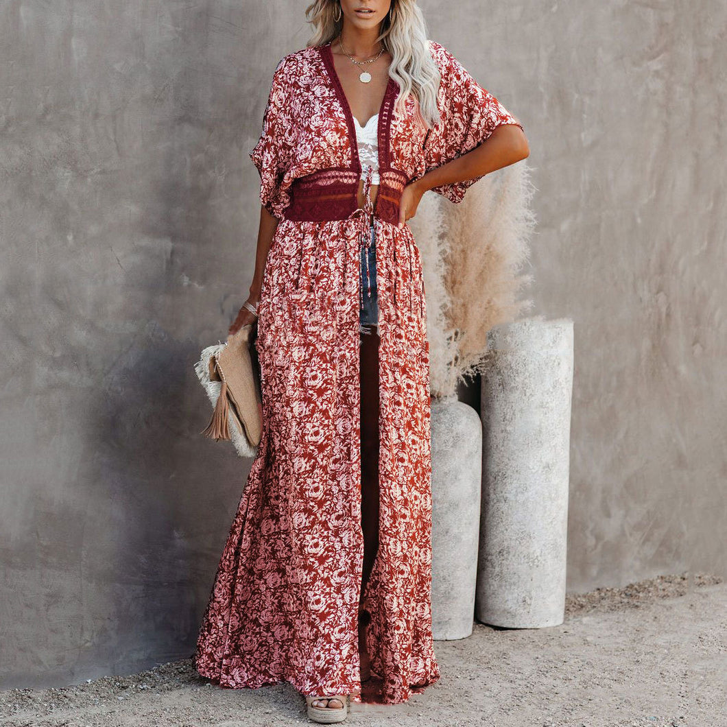 Fashion Loose Printed Vacation Cover Up Dress