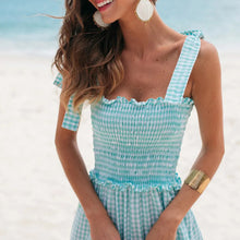 Load image into Gallery viewer, Elegant Slim Plaid Sling Maxi Dress
